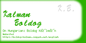 kalman boldog business card